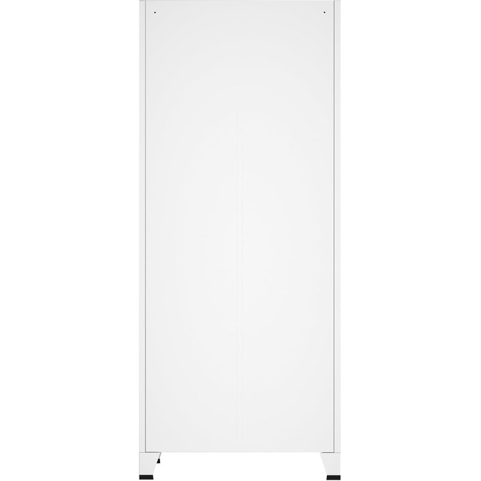 Дверна шафа з вішалкою для одягу, металева шафа для спальні, біла, з 3 полицями, 180 x 90 x 40 см, білий, 180 x 90 x 40 см - 0 шухляд, 2-