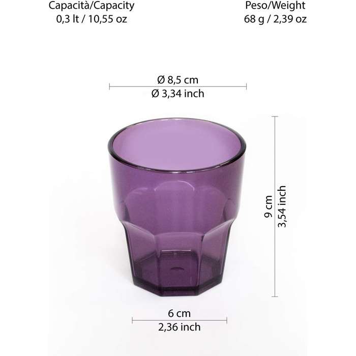 Дизайнерський набір пластикових склянок для води Omada, ємністю 30 мл, ідеально підходять для напоїв або довгих напоїв, можна мити