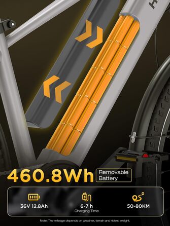 Електричні велосипеди 27,5/29 дюймів, Знімний акумулятор 36 В 12,8 Аг, Двигун 250 Вт до 25 км/год, Запас ходу 50-80 км, Міський електровелосипед Pedelec MTB для дорослих, Сірий BK7S PLUS - 29 дюймів - 7 швидкостей