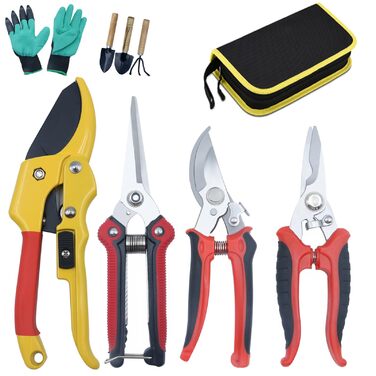 Набір садових ножиць/ножиць для дерев/ножиць для троянд із 4 предметів із сумкою для зберігання, набір садових інструментів для гілок, рослин, квітів, фруктів, гілочок діаметром різання до 23 мм