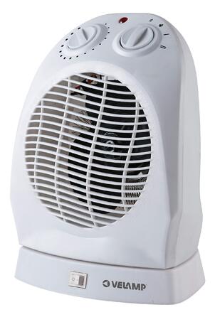 Фіксований вентилятор-обігрівач 2000 Вт, білий, з коливальною основою