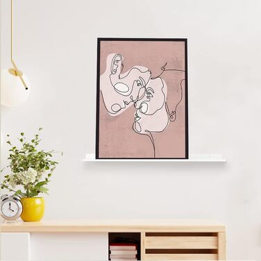 Настінна полиця MILUKA, біла металева Комплект із 2 настінних полиць довжиною 70 см Біла рейка для картин, рамок для картин, книг Настінні полиці для спальні, кухні, офісу, вітальні 70 x 10 см, біла, 2 шт.