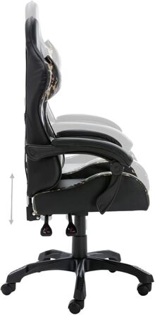 Ігрове крісло, чорне з камуфляжним візерунком, штучна шкіра, модель ігрового крісла 320095