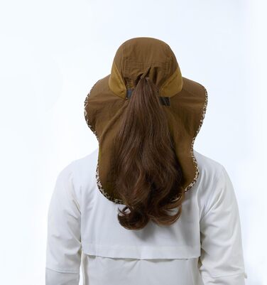 Унісекс сонцезахисний капелюх Bassdash, UPF 50, рибальський капелюх, водовідштовхувальний, з широкими полями та великим захистом шиї, хвіст, чоловічий/жіночий, один розмір, карамельний/леопардовий