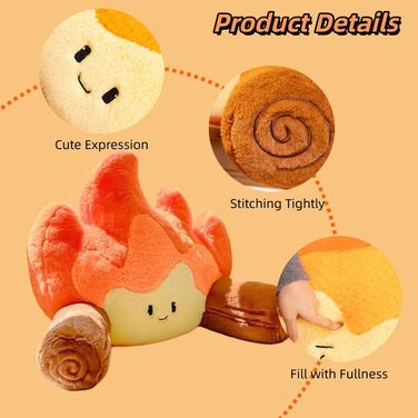 Подушка для читання, щоб сидіти в ліжку мила, весела плюшева подушка для спини, схожа на багаття, ергономічна подушка для поперекової підтримки зі знімним чохлом, який можна прати, для підлітків, дорослих, дивана, софи. Щасливі, універсальний розмір.