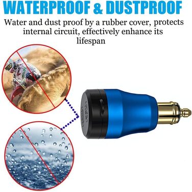 Алюмінієвий 30-ватний зарядний пристрій з DIN-роз'ємом живлення для типу C та швидкої зарядки USB 3.0 Мотоцикл DIN адаптер водонеп