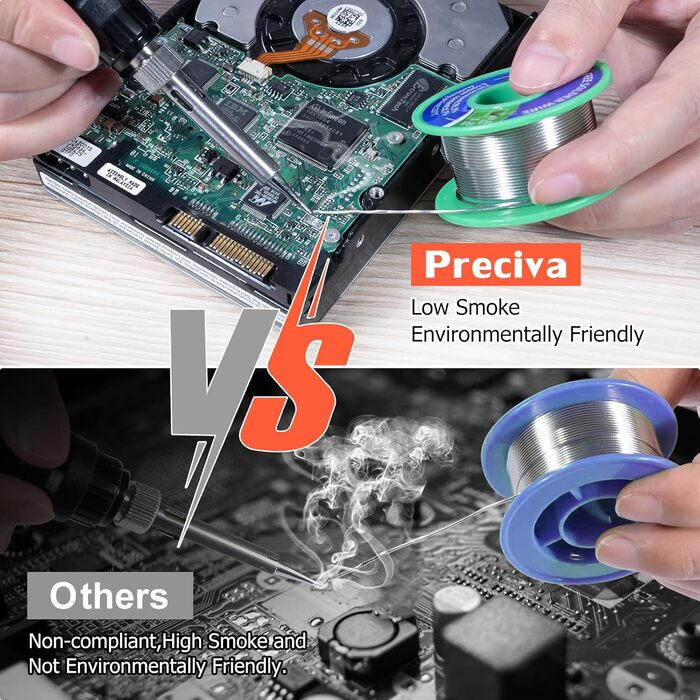 Паяльна станція, паяльник Preciva 60 Вт з дисплеєм і 2 допоміжними руками, регульована температура 90480C, режим очікування, паяль