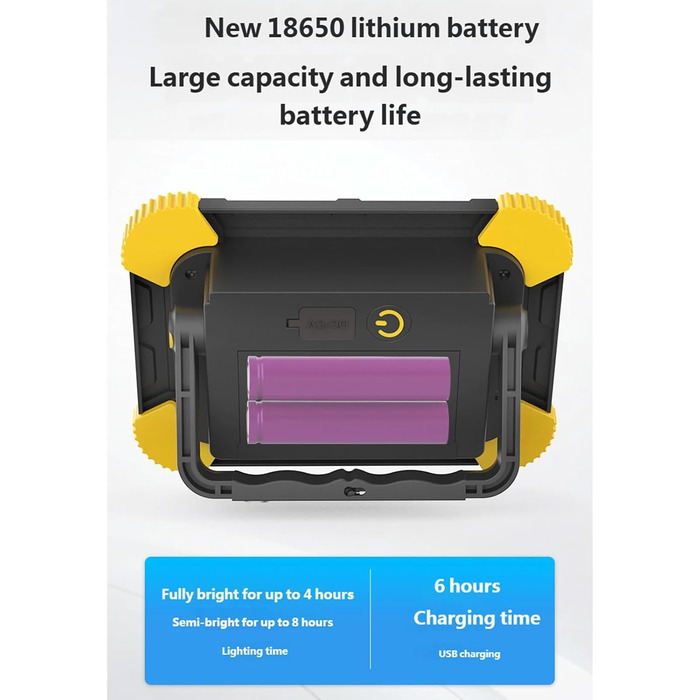 Термін служби батареї, портативний кемпінговий ліхтар, висока яскравість, магнітний, акумуляторний, водонепроникний, для гаражів та активного відпочинку, акумуляторний ліхтар