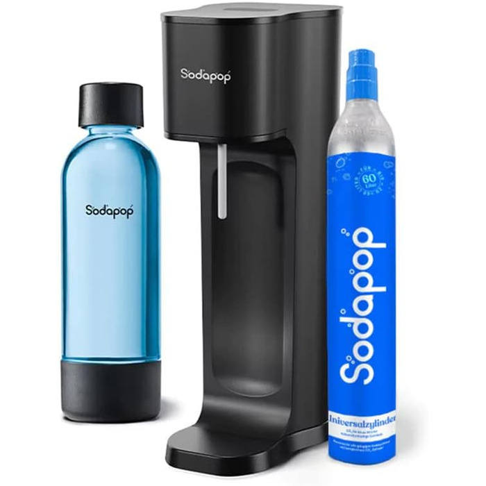 Стартовий набір Sodapop Soda Maker Joy Eco з циліндром CO і ПЕТ-пляшкою Виготовлений з переробленого матеріалу Чорний Висота 43 см