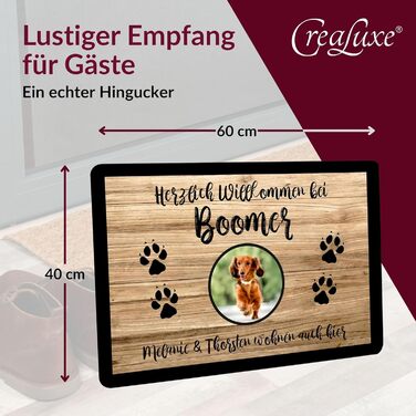 Персоналізований килимок для дверей - міцний, нековзний килимок для використання всередині та зовні приміщень - килимок, що вловлює бруд, який можна прати - килимок для зовнішніх та вхідних дверей - 60x40 см - Будь ласка, одягніть взуття та лапи. Персонал