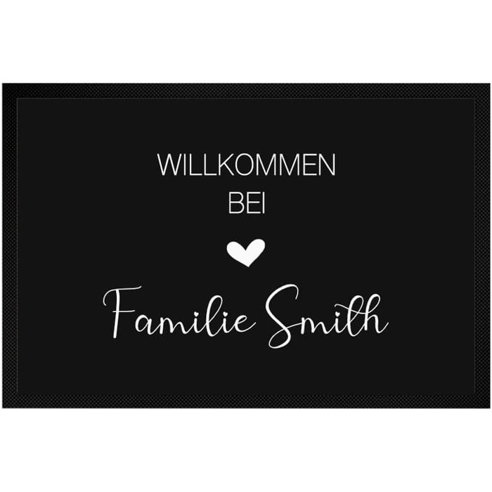 З любов&39ю зроблено Персоналізований килимок для дверей з іменем для використання в приміщенні та на вулиці для сімей, подарунок для пар на новосілля, день народження, килимок для дверей з іменем, чорно-білий