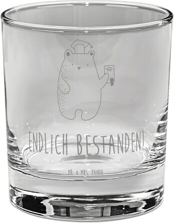 Ведмедик Mr & Mrs Panda Gin glass bear exam - подарунок, плюшевий ведмедик, атестат про середню освіту, келих для джину, іспити, келих для джину з гравіюванням, сертифікат, келих для джину з висловами, келих для джину.