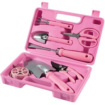 Садовий набір для жінок у кейсі, 7 предметів, рожевий