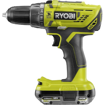 Акумуляторний ударний дриль-шуруповерт RYOBI 18 В ONE R18PD32-1C20G (2-швидкісний редуктор, крутний момент 50 Нм, рівні крутного м