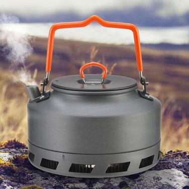 Портативний кемпінговий чайник, алюмінієвий сплав, кемпінгові кавники, свистячий чайник для кип&39ятіння, кавоварка, портативна заміна для подорожей 1,6 л