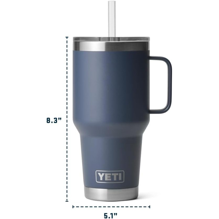 Стаканчик для пиття YETI Rambler з кришкою-трубочкою, синій Big Wave, 1 л