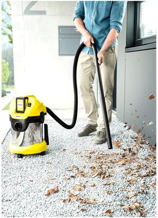 Акумуляторний пилосос для вологого/сухого прибирання Krcher 36 В WD 3 Battery Premium, патронний фільтр, шланг 2 м, об'єм контейне