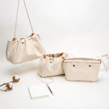 Гаманець-органайзер для сумочки, міцний гаманець, органайзер-сумка в сумці, сумочка та сумка-торбинка, медсестри (M) Бежевий серед