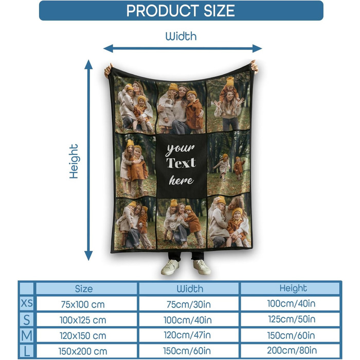 Персоналізована фотоковдра Ferocity з 8 вашими фотографіями 150x200 см Диванна ковдра Суперм&39яка надзвичайно затишна ковдра для родини, друзів, братів і сестер, веселий подарунок Чорний колаж 081 150 x 200 см