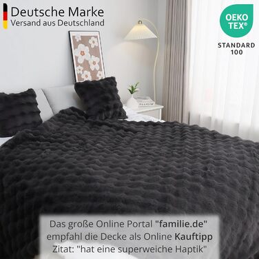 Розкішна ковдра зі штучного хутра надзвичайно мяка та приємна на дотик ковдра зі штучного хутра, легка у догляді, приємна на дотик, доступна у 4 розмірах та кольорах, антрацит 150x200