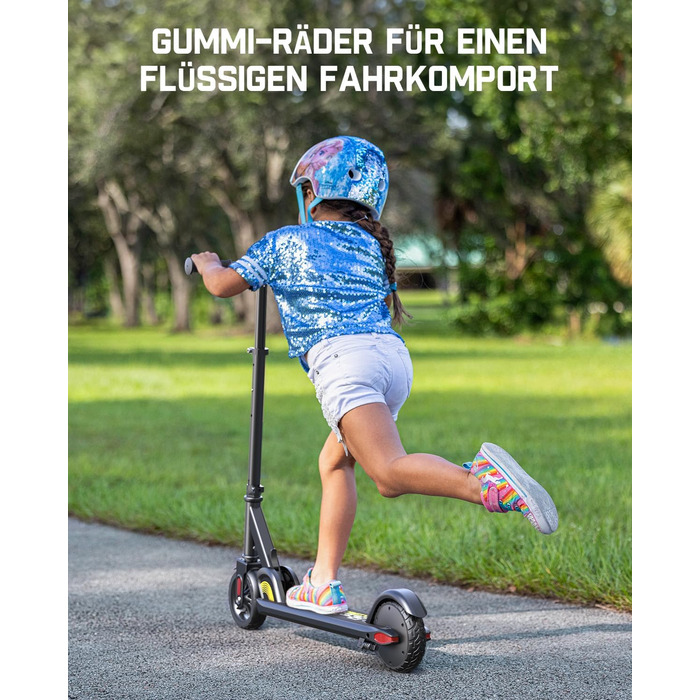 Електричний самокат FanttikRide C9 для дітей 8-12 років, 2 швидкості 10/16 км/год, запас ходу 8 км, регульована висота, складаний, дитячий електросамокат, чорний