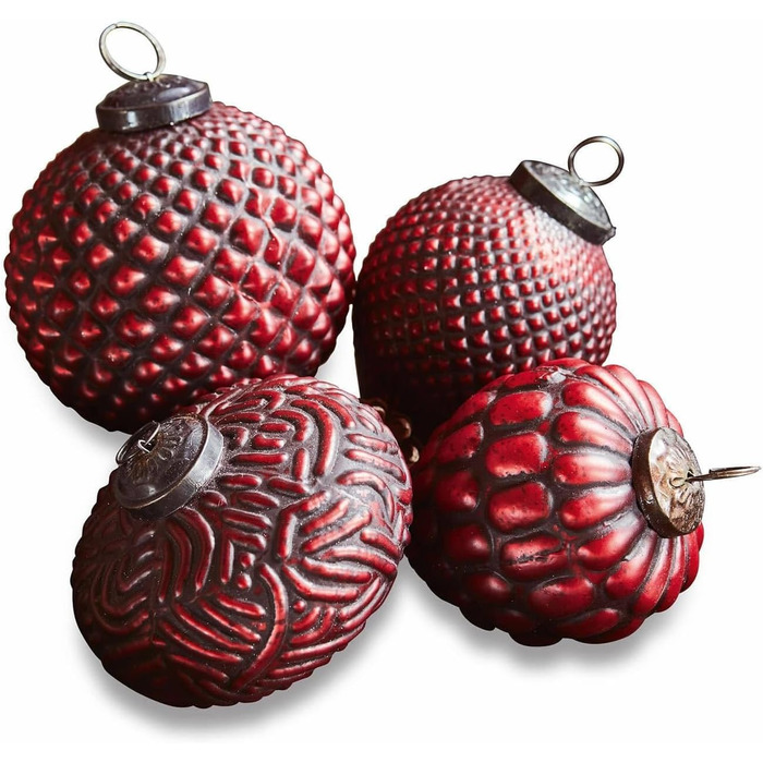 Різдвяні прикраси набір з 4 шт червоні Loberon