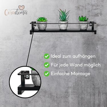 Чорна підставка для спецій, набір з 2 шт. , для банок для спецій Кухонний органайзер для зберігання спецій, 40x9 см Кухонна полиця, підставка для спецій Підвісна полиця, підставка для кухонних спецій, кухонна шафа