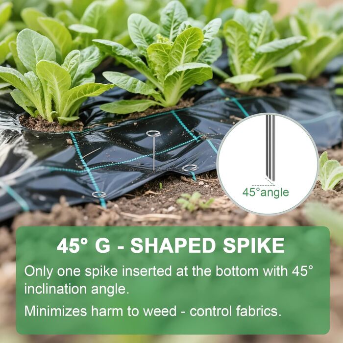 Садових кілочків з гачками для щіток, 15,2 см, 9 калібру, оцинковані садові кілочки, міцні ґрунтові кілочки для бар&39єру від бур&39янів, тканини для трави, рослинного покриву та садівництва на відкритому повітрі, 150