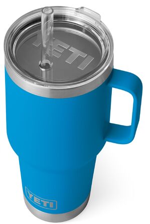 Стаканчик для пиття YETI Rambler з кришкою-трубочкою, синій Big Wave, 1 л
