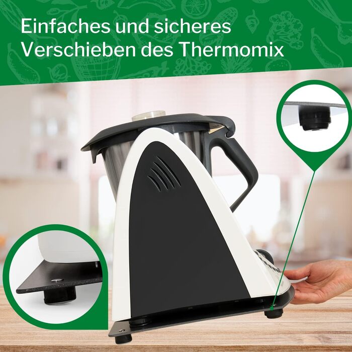 Ковзаюча дошка, сумісна з Thermomix TM31 в антрацитово-сірому кольорі від Leckerhelfer