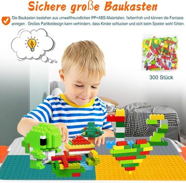 Дитячий настільний ігровий стіл AufuN 5-в-1 з регульованою висотою та стільцями, ігровий стіл, великий багатофункціональний набір будівельних блоків, пісочниця з місцем для зберігання, 2 стільці, подарунок для хлопчиків та дівчаток 63 x 47 x 56 см