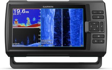 Дисплей ехолота Garmin Striker Vivid розміром 9 дюймів, вбудований ехолот Chirp, ClearV та SideV, включаючи датчик так, GT52HW-TM