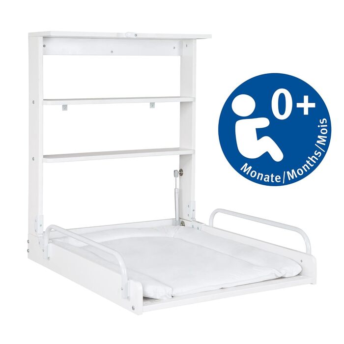 Настінний пеленальний столик roba - складаний пеленальний столик - настінний пеленальний килимок Танець птахів - дерево, білий / Танець птахів