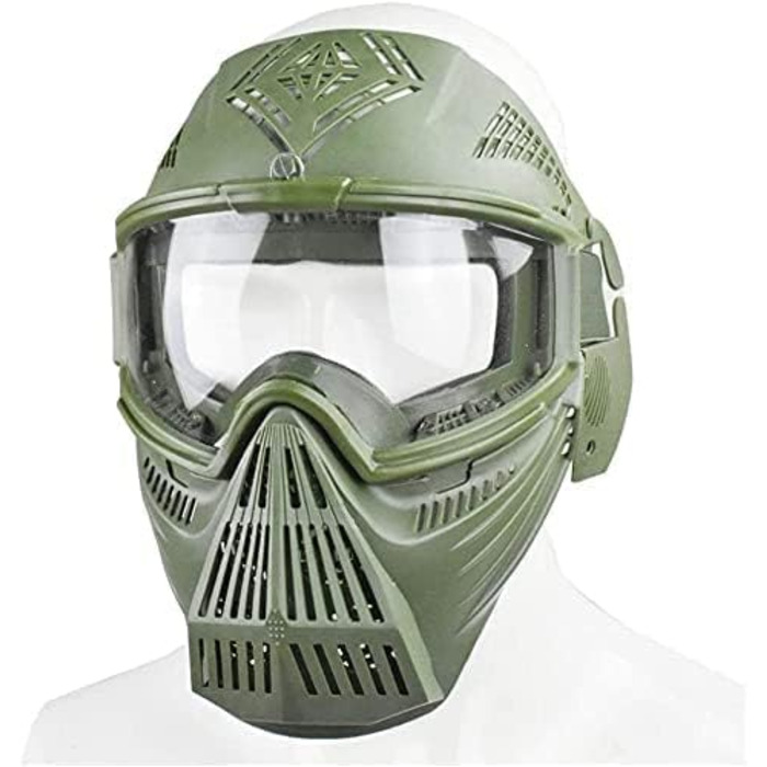 Тактична маска та швидкий шолом, прозорі захисні окуляри для повного обличчя, маска для стрільби з пейнтболу, Хелловін, CS Game OD