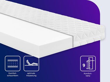 Дитячий матрац Traumnacht BT Kiddy Pure, 70 x 140 см, протестований на наявність шкідливих речовин згідно зі стандартом Oeko-Tex Standard 100, чохол, що не завдає шкоди шкірі, знімний та пральний, виготовлено відповідно до німецьких стандартів якості. Pur