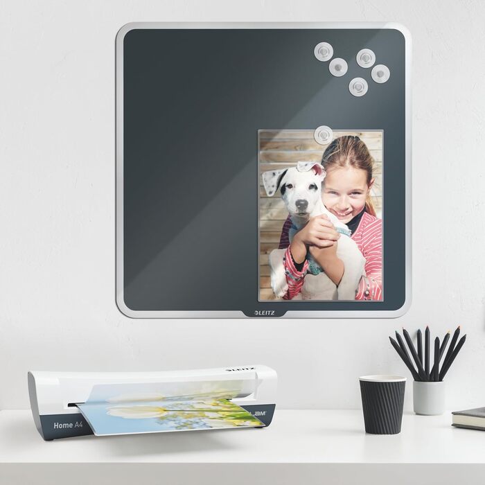 Набір ламінатора Leitz iLAM Home A4 упаковка із 100 пакетів для гарячого ламінування A4 80 мікрон, ламінатор для пакетів для ламінування від 75 до 125 мікрон, час прогріву 3 хвилини, білий, ідеально підходить для домашнього офісу та школи, 74200000 Компле