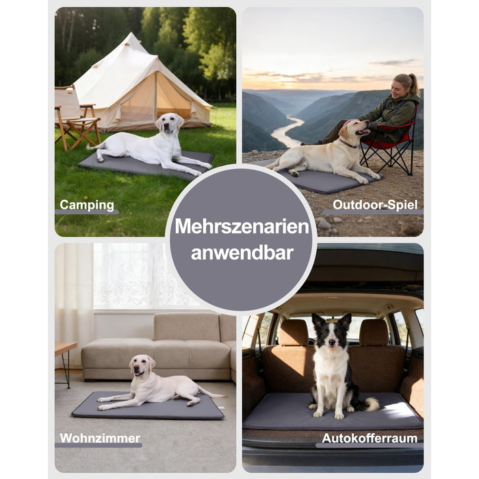 Водонепроникний килимок для собак на вулиці - 90x57 см, ліжко для собак середнього розміру зі штучної шкіри, легко чиститься, портативна подушка для собак, що економить місце, матрац для собак, який можна прати, для використання в приміщенні та подорожей,