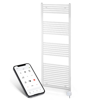 Електричний радіатор для ванної кімнати anapont WiFi та Bluetooth Радіатор для рушників, IPx5, повністю зібраний Атмосфера та комфорт у ванній кімнаті (з таймером, 1775x500) З таймером 1775x500