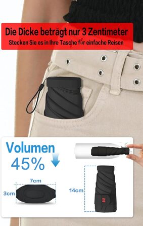 Міні-парасолька Moorrlii Travel для портмоне з чохлом, маленька, компактна, захист від ультрафіолету, сонячного світла, маленька с