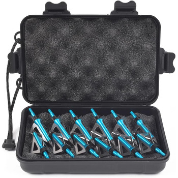 Наконечники стріл 100 гран (вкручувані) — для зовнішнього використання, сині, 12 шт. + пластиковий кейс