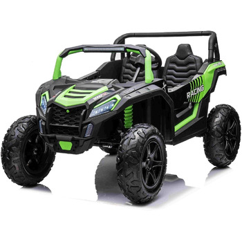 Дитячий електромобіль UTV XXL 24V 2 шт. місцевий, зелений, електромобіль для дітей 2 шт. місцевий, шкіряні сидіння, 2 двигуна по 1