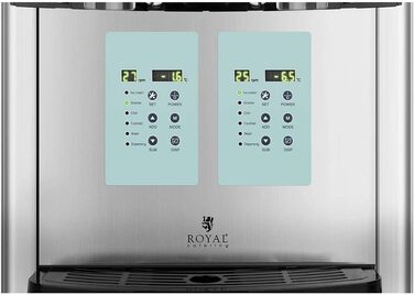 Машина для виробництва м'якого морозива Royal Catering Slush Ice Maker RCSL 2/6ICE (2 x 6 л, 450 Вт, 20-10 C, сучасний дисплей керування, без BPA, 6 функцій, LED-дисплей керування)