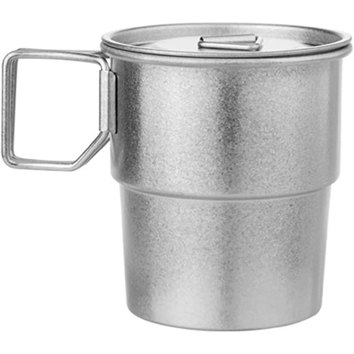 Кавова кружка Ti Coffee Mug 300 мл зі складною ручкою, що штабелюється для кемпінгу на свіжому повітрі, легка, стійка до іржі, нековзка ємність для пиття, матова