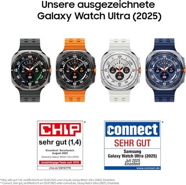 Розумний годинник Samsung Galaxy Watch Ultra (2025) з Galaxy AI, фітнес-годинник, морський ремінець, титановий корпус, кнопки швидкого доступу, подвійний GPS, 64 ГБ пам&39яті, 47 мм, LTE, титаново-синій, 3-річна гарантія виробника, титаново-синій S/M/L - 