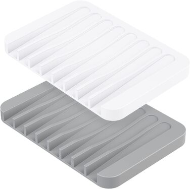 Мильниця, 2 шт. и мильниця силіконова зі зливом, тримач для мила силіконовий для ванної кімнати душ нековзний дизайн мильниця для