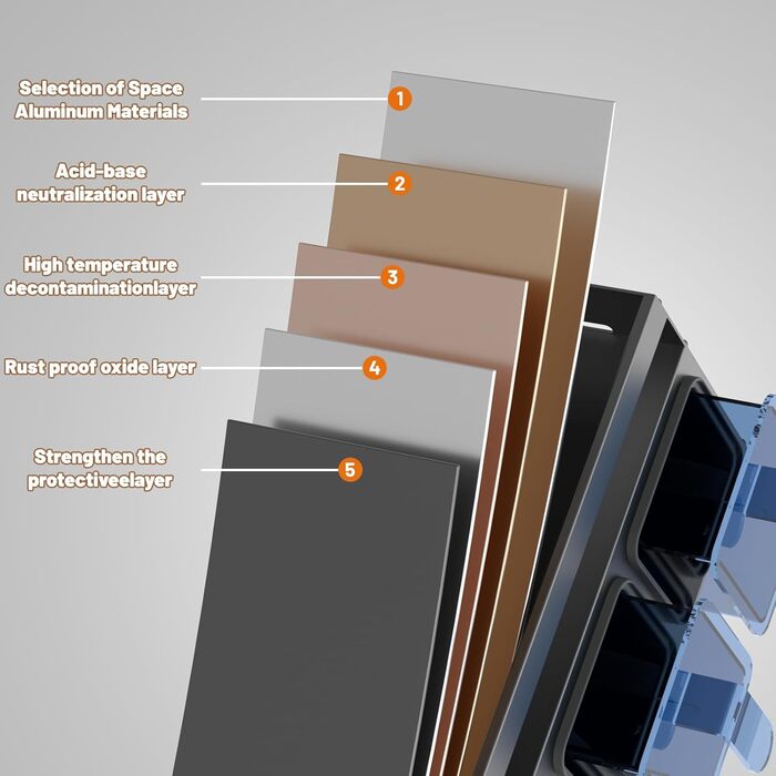 Настінна полиця для спецій Soontrans, 40 x 10,7 x 12,3 см, Кухонна настінна полиця з 5 коробками для спецій, металева полиця для спецій (не потребує свердління), підвісна кухонна полиця, органайзер для спецій для кухонної стільниці та шафи