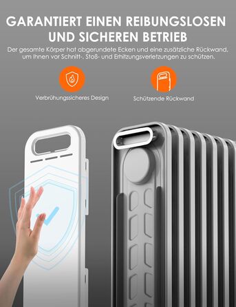 Масляний радіатор Midea NY2009-24UR, портативний електричний обігрівач з 9 ребрами, пультом дистанційного керування та сенсорним світлодіодним екраном, електричний радіатор з термостатом, 4 режими, захист від перегріву та перекидання, тиха робота, 2000 Вт