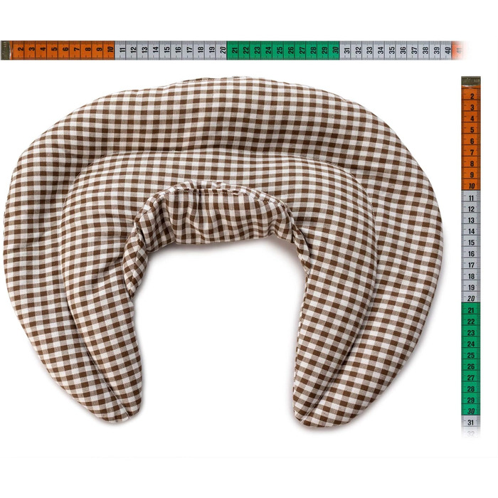 Подушка для шиї зі стійкою, коричнево-біла - подушка зі спельти - подушка для шиї, тепла подушка - подушка зі зерна спельти для шиї та плечей