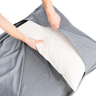 В-1 бавовняний спальний мішок, надлегкий із блискавкою (з&39єднується) тонкий, зручний дорожній спальний мішок та дорожня ковдра XL в одному - літній спальний мішок, внутрішній спальний мішок, сірий, блискавка праворуч, 2-