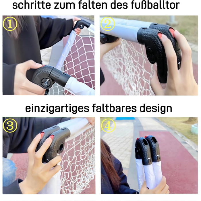 Дитячі футбольні ворота, складні футбольні ворота для приміщень, 60x45 см/90x60 см/115x80 см, складні міні-футбольні ворота для саду, дитячі - маленькі футбольні ворота для використання в приміщенні та на вулиці, білі, 60x45 см